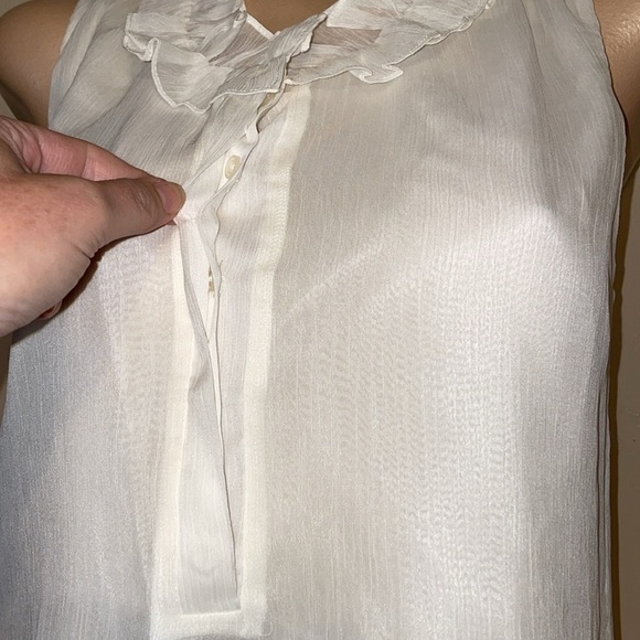 J. Crew women’s 12 blouse Cream Sleeveless Chemise business ruffle layer nwot - Picture 3 of 7